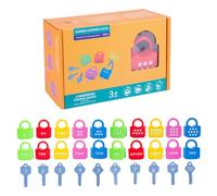 Xoeryoy 10 pièces/Ensemble Serrure et clé numéro de Jouet Correspondant Jouets Montessori Apprentissage Graphique appariement cognition numérique déverrouillage Jouet pour Les Tout-Petits ; 1