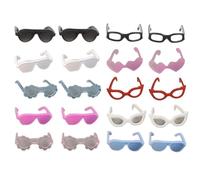 Xoeryoy 20 Paires de Lunettes de Poupée Lunettes Soleil Poupée en Plastique avec 10 Styles Classiques Rétro Petites Soleil Mini pour Artisanat Poupées Animaux Costume Cosplay