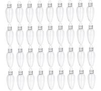 Xoeryoy 36 Pièces Ornements d'Ampoules à Remplir DIY 35ml Ornements d'Ampoules de Noël avec Bouchon à Visser et Anneau en Argent Suspendu en Plastique Transparent pour la Décoration de Fête Noël