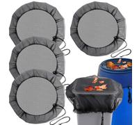 Xoeryoy 4 pièces de Couverture en Maille pour Baril de Pluie 37 Pouces, Filet Couverture Baril Pluie résistant aux déchirures avec écran extérieur à Cordon pour Garder Les Feuilles et Les débri