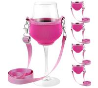 Xoeryoy 4pcs Verre à vin Lonyard pour suspendre un grand collier de porte-verre à vin portable réglable pour mariage, anniversaire, fête, pique-niques