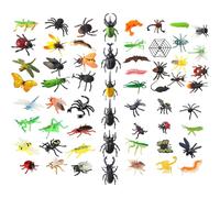 Xoeryoy 59pcs Insects Toys Realist Plastic Bug Toys for Science Project & Cake Topper, Practical Early Educational Animal Model for Toddlers Kids Age 3 4 5