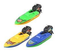 Xoeryoy Bateau Jouet, Bateau à Moteur Flottant à remontage en Plastique 3 pièces, Jouet de Bain pour Jeux d'eau dans la Baignoire, de Bain remontage sûr et Amusant pour Enfants 3 Ans et Plus