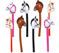 Xoeryoy Bâton Gonflable Cheval 8 pièces Ballon de Cheval en PVC Souple et Anti-Fuite coloré avec Conception d'étanchéité de Bord Jouets pour bébé bâton Ballon pour Fournitures fête d'anniversaire