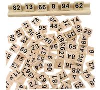 Xoeryoy Blocs numériques de 100pcs 1x1 Pouce Bloc imprimé, éducation Montessori Nombres en Bois pour Le Jeu de société pour Enfants, Jeu d'orthographe, Jouet, Cadeau