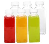 Xoeryoy Bouteilles de jus en plastique avec bouchons 6 pcs 350 ml / 12 oz bouteilles de presse à mifromas
