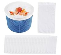 Xoeryoy Chaussettes d'écumoire, Paquet de 10 Chaussettes d'écumoire de Piscine, pré-Filtre à Mailles Fines pour piscines Hors Sol et creusées, Chaussette Panier Piscine, Blanc
