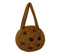 Xoeryoy Cookie Purse Fluffy Round Y2k Purse Chocolate Brown Cute Sweet Kawaii Tote Bag pour ajouter une touche ludique à votre transport quotidien