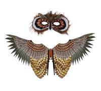 Xoeryoy Costume de hibou Kids Halloween Aile de pygarque à tête blanche vibrante avec masque pour garçons filles à une taille s'adapte la plupart des costumes d'animaux pour cosplay, fête thème