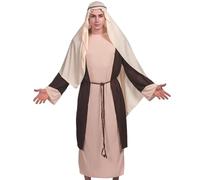 Xoeryoy Costume de Jésus, Costume de Jésus Doux et Respirant pour Adulte Comprenant Une Robe, Une Ceinture et Un Casque, Costumes bibliques Religieux pour Femmes Hommes