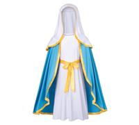 Xoeryoy Costume de la Vierge pour femme - Costumes bibliques religieux - Comprend une jupe avec cape, un foulard blanc et une ceinture pour le cosplay de Noël, L