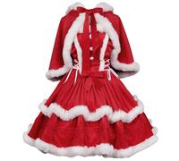Xoeryoy Costumes de Noël pour femme - Robe de Noël avec châle - Tenue sexy Père pour femme - Cosplay, M