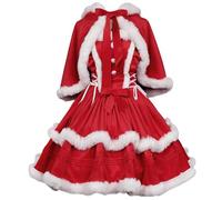 Xoeryoy Costumes de Noël pour femme - Robe de Noël avec châle - Tenue sexy Père pour femme - Cosplay - XL