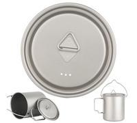 Xoeryoy Couvercle de Tasse en Titane Couvercle de Tasse en Titane Universel 4 Pouces Pot Camping Portable avec poignée Pliable et Trou d'aération Sac à Dos Robuste