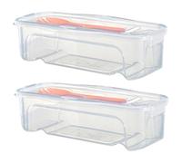 Xoeryoy Cuiseur à pâtes à micro-ondes de 2pcs, cuisinière nouilles micro-ondes empilable avec couvercle de passoire et fourche, sans BPA pour le bureau dortoir domicile ·