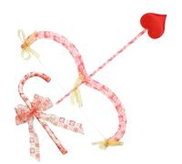 Xoeryoy Ensemble d'arc et de flèche de Cupidon en Forme cœur, Accessoire Mignon pour la Saint-Valentin, Arc et flèche Cupidon avec Canne pour Cosplay, Photographie noël