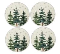 Xoeryoy Ensemble de lieux de plage Noël 4, 14 pouces Noël, arbre à neige rond des nombres, tapis table non glissant isolé pour décor fête vacances d'hiver