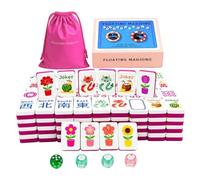 Xoeryoy Ensemble de Mahjong de Piscine, Tuiles Mahjong Flottantes avec Accessoires Complets sur Le thème la Plage pour Jeu d'eau Planche Flottant, fête d'été sur la Plage, Rose Rouge
