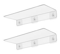 Xoeryoy Étagère de fenêtre 2 pièces, Extension de Rebord fenêtre en Acrylique Transparent 16x6x2 pour Plantes, Support Plante d'intérieur à Ventouse pour kit microgreens, Pots démarrage