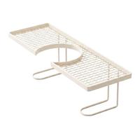 Xoeryoy Étagère sur évier, étagère de lavabo de Salle Bain en Fer avec Large rainure en Forme U, Rangement Creux sur Organisateur Robinet pour Articles Toilette, 19, 7 × 4, 3 Pouces, Blanc