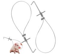 Xoeryoy Fil de Caisse Claire pour piégeage, Paquet de 2 Boucles retenue en câble métallique en Acier Robuste avec Bouton Verrouillage réglable, pour Le contrôle et la Manipulation des Animaux ; 1