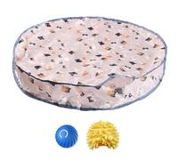 Xoeryoy Interactive Cat Toys Rolling Rolling Interactive Mat Automatic Mouvement Activé Ball Moving Cat and Seek Toy Fun Mouse Catching Game