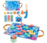 Xoeryoy Jeu de pêche pour Enfants, Jouet d'apprentissage Montessori avec Poissons Souples et gobelets empilables, Jouet de pêche éducatif pour bébé pour la motricité Fine et Le tri des Couleurs ;1 ;1