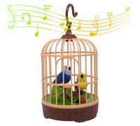 Xoeryoy Jouet d'oiseau Parlant Chantant, Jouets d'oiseaux activés par Le Son pour Enfants, Perroquet électrique Mobile et réaliste dans Une Cage avec lumière pour Chambre ; 1