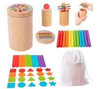 Xoeryoy Jouets sensoriels de tri des Couleurs, Jouets de tri des Formes et Couleurs, en Bois avec Couvercle magnétique, Montessori éducatif pour Les Tout-Petits 36 Mois et Plus, Style 2