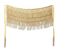 Xoeryoy Jupe de Danse du Ventre à Paillettes dorées, Tenue de Danseuse du Ventre, écharpe Hanche pour Femmes, fête Carnaval