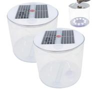 Xoeryoy Lanterne Solaire Gonflable, 2 lanternes de Camping solaires étanches avec LED Blanches, Lampe Pliable Portable avec poignée pour Le Camping, la randonnée, Les Voyages, Les urgences