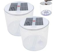 Xoeryoy Lanterne Solaire Gonflable, 2 lanternes de Camping solaires étanches avec LED Blanches, Lampe Pliable Portable avec poignée pour Le Camping, la randonnée, Les Voyages, Les urgences