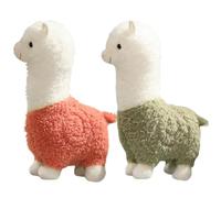 Xoeryoy Lot de 2 Animaux en Peluche d'alpaga de 25, 4 cm, Adorable Lama en Peluche avec col Long en Coton, d'alpaga pour la décoration la Maison, Jouets pour Enfants