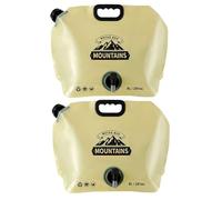 Xoeryoy Lot de 2 récipients à Eau Pliables, Sacs à Eau de 2 gallons pour Le Camping avec Robinet, Sac Rangement Pliable qualité Alimentaire pour Le Camping, Barbecue, randonnée, Kaki
