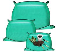 Xoeryoy Lot de 3 Tapis de rempotage pour Plantes d'intérieur, Tapis rempotage imperméable, Pliable et réutilisable avec Sangle pour Changer Le Sol, Planter et Entretenir Les Plantes sans gâchis