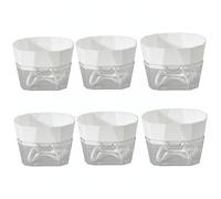 Xoeryoy Lot de 6 Pots à arrosage Automatique, jardinière hydroponique avec système de mèche, récipient Moderne pour Plantes en Bois brésilien Transparent pour décoration Bureau, Maison et burea