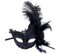 Xoeryoy Masque de mascarade pour femme, plumes, masque d'oiseau, demi-visage, accessoire d'Halloween pour fête de cosplay Mardi Gras