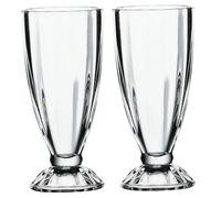 Xoeryoy Milkshake Luries 2PCS 380 ml 3x7 pouces en verre transparent tasses de milkshake avec des verres résistants à la température de base stable pour l'ombre lait, le parfait, la crème glacée