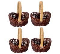 Xoeryoy Mini paniers tissés 4 pièces, Petits paniers de pâques Faits à la Main avec poignée pour l'artisanat de Bricolage, décoration Ferme, Cadeaux fête