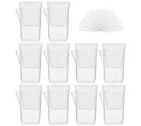 Xoeryoy Paquet de 10 Pots Transparents à arrosage Automatique avec indicateur de Niveau d'eau, Pots 2 Pouces pour Plantes, Petite Racine Nue avec Drainage et mèche pour Plantes succulentes, semis