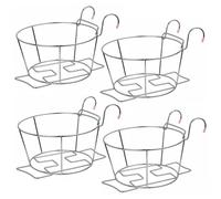 Xoeryoy Pièges pour Garde-Corps en Acier Inoxydable de 9.5 Pouces, 4 pièces, jardinière Suspendue de Balcon avec Crochets pour orchidées Jardin, Rebord Patio