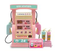 Xoeryoy Pompe à Essence pour Enfants, Station-Service Interactive à Double buse, Jouet éducatif Amusant avec affichages numériques et Son pour Filles et garçons, Style 3