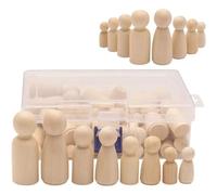 Xoeryoy Poupées à Cheville en Bois inachevées Figures en Bois Decorative Peg Doll People for Kids DIY Art Craft 50pcs