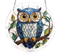 Xoeryoy Puzzles en Acrylique, Puzzle Attrape-Soleil Hibou en Acrylique de 83 pièces, décor de fenêtre Style vitrail, 8, 98x8, 98x0, 16 Pouces