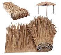 Xoeryoy Roof Thatch 39x20in Rouleau d'herbe Mexicain Vivant Artificiel chaume de chaume isolée imperméable antiflaming cuttable Pliable PE pour palapa Hut Bar