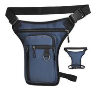 Xoeryoy Sac à Cuisse avec Sangle à Jambe, Ferme de Jambe Unisexe Fermeture éclair étanche Fermeture éclair avec Plusieurs Poches pour la randonnée, 7.1x0.8x12.2 Pouces, Bleu ·