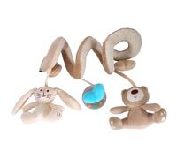 Xoeryoy Siège de Voiture en Spirale, Jouet Ours Lapin, Jouets Suspendus, Barbecue intégré, grincements et hochets pour lit, Landau, Berceau, Poussette