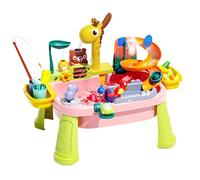 Xoeryoy Table à Eau pour Enfants avec Pompe de Circulation électrique, Table sensorielle Multi-activités, Pieds réglables, Robinet Girafe pour Les Tout-Petits de 1 à 3 Ans et 4 8 Ans, Style 1