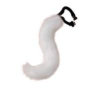 Xoeryoy THERIAN Tail Bendable Fox Tail with Metal Skeleton Alivable Furry Furpe Wolf for Cosplay Halloween Christmas Party Costume Une Taille Blanche