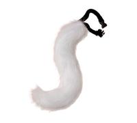 Xoeryoy THERIAN Tail Bendable Fox Tail with Metal Skeleton Alivable Furry Furpe Wolf for Cosplay Halloween Christmas Party Costume Une Taille Blanche